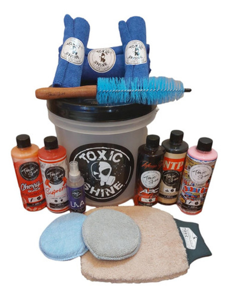 Combo De Lavado Auto Completo/ Toxic Shine Con Balde 0