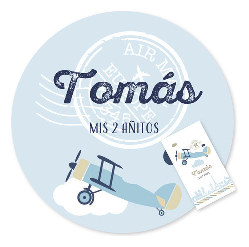 Kit Imprimible Viajes Aviones Celeste Beige Blanco Tukit 0
