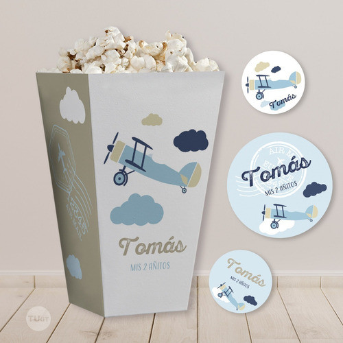Kit Imprimible Viajes Aviones Celeste Beige Blanco Tukit 1