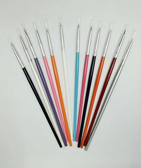 Set De 12 Pinceles Liners Decoración De Uñas Manos Nails Art 0