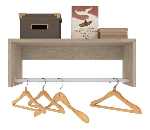 Nicho Cabideiro Suspenso Berlim Carvalho Castanho Móveis 0