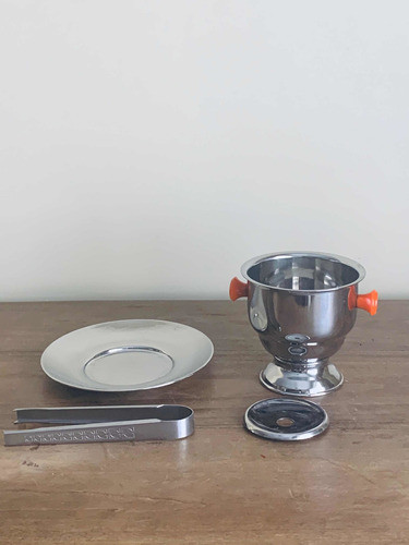 Hielera Acero Inoxidable Richard 18/8 Con Pinza Y Plato.asas 1