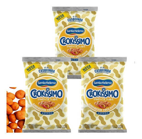 Kit 3 Crokíssimo Amendoim Pimenta Suave 1,010kg-santa Helena 0