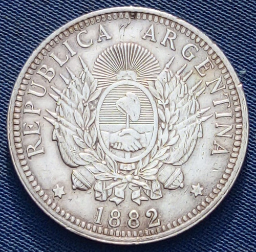 Argentina 50 Centavos 1882 Medio Patacón Plata Excelente 0