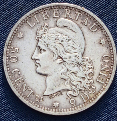 Argentina 50 Centavos 1882 Medio Patacón Plata Excelente 1