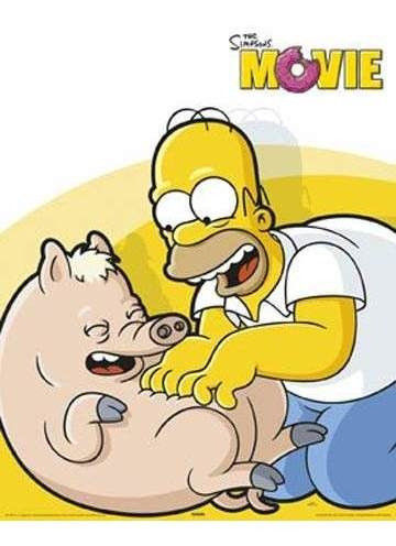 Poster De Homero Simpson - Piggy Tickle - 40 X 50 Cm 0