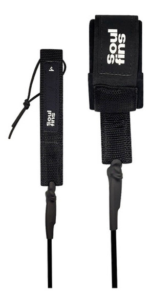 Leash Surf Competição Duplo Girador 6'/5mm Soulfins Preto 0 Leash Surf Competição Duplo Girador 6'/5mm Soulfins Preto 0