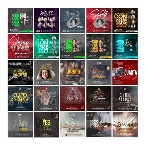 Pack 130 Artes Para Gospel Cultos Adoração Editáveis Psd Png 0