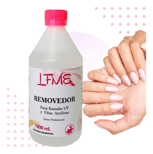Removedor De Esmalte Uv Y Uñas Acrilicas 1 Litro Anmat Lfme 1