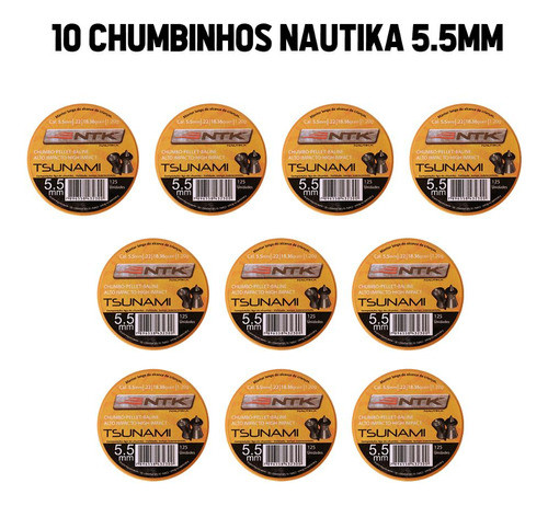 Kit 10 Chumbinhos 5.5 Para Caça Destruição Perfuração Tsunam 1