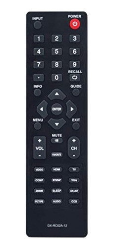 Nuevo Dynex Dxrc02a12 Lcd Tv Remoto Original Para Dx42e250a1 0