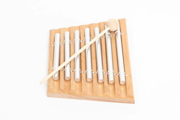 Tubos Chimes Energeticos Parquer 7 Tonos Campana Base Madera 1