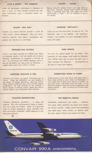 Brasil Aerolineas Varig Flight Information Convair & Boeing 1
