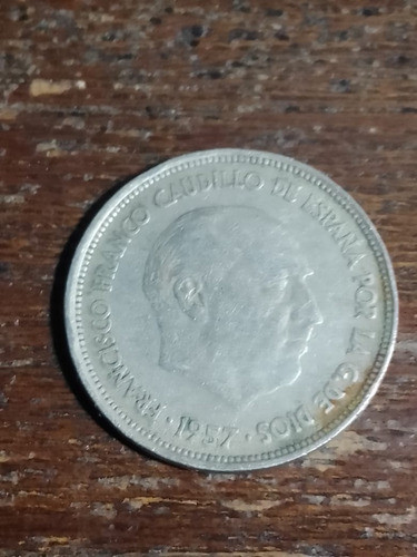 Moneda España 25 Pesetas 1957 Escudo Franco Rostro 0