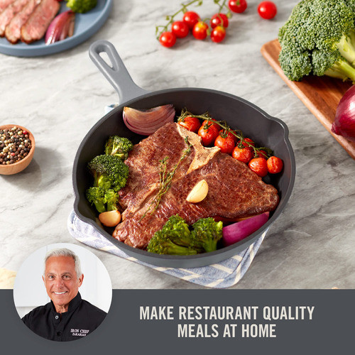 Skillet Dash Zakarian 7.5 Antiaderente Em Ferro Fundido Cinz 1