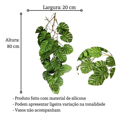 6 Plantas Artificiais Costelas De Adão Com Detalhes Premium 1
