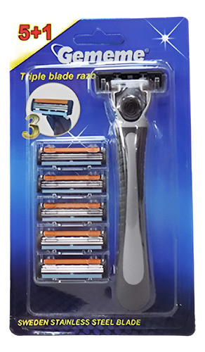 Maquina De Afeitar Con 5 Repuestos Gememe Env 1