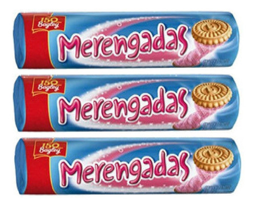 Pack 3 Galletitas Merengadas De Bagley X  93grs 0