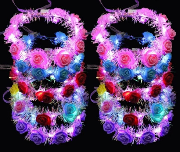 Coronas De Flores Con Luces Para Niñas Y Bebas 0