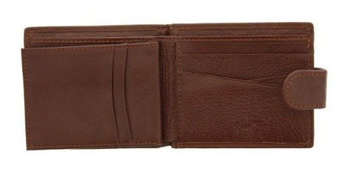 Cartera Marron De Cuero Genuino Wbrass Inlay Jeremiah 2911 1