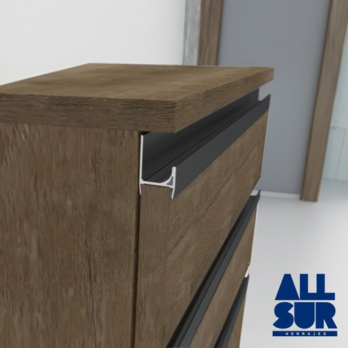 Perfil Manija H Aluminio Para  18mm Grupo Euro Mht18 1