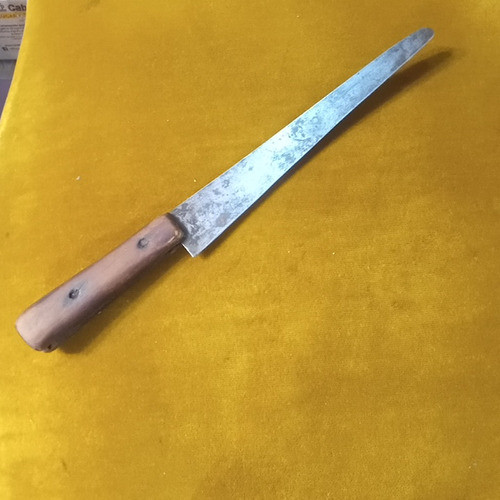 Cuchilla Antigua Hoja De Acero Al Carbono Larga Fina Flexibl 0