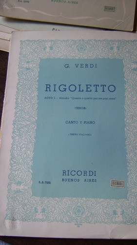 Partitura Piano Rigoletto Questa O Quella Perme . Verdi 3.8 0