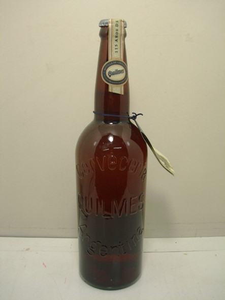 Botella Vidrio Llena Conmemorativa  115 Años Cerveza Quilmes 0