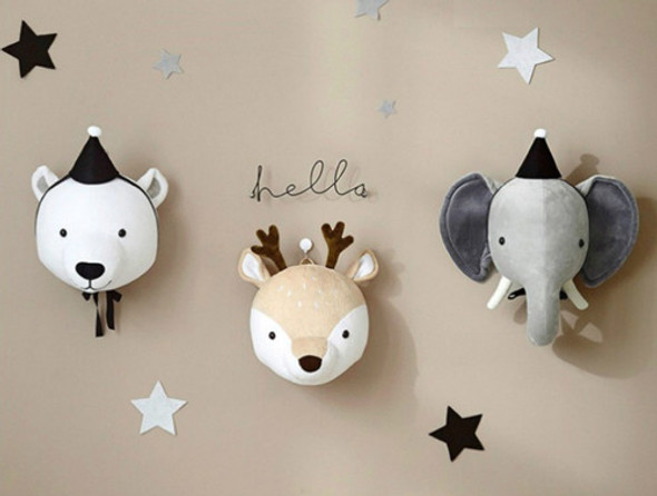 Decoração Macia Para Pendurar Na Parede Com Cabeça De Animal 1