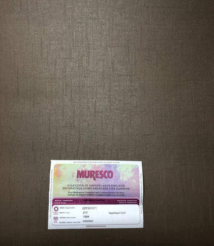 Empapelado Muresco Vinilico Exclusivo 301571 Marron Soul 1