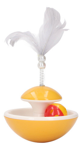 Wobbling Toy Cat Feather Spring Bell, Rotação De 360 Graus, 1
