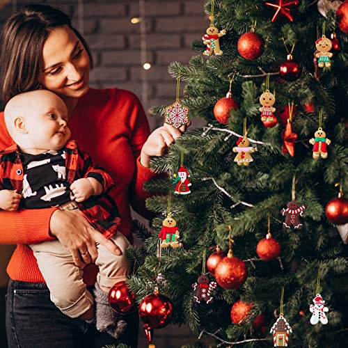 Adornos De Navidad Set De 12 Muñecos De Jengibre Para Arbol 1