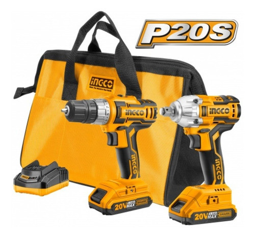 Kit Atornillador Y Llave Impacto 20v Ingco Ckli2007 | Ed 1