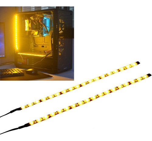 Tira Led Amarilla Ds Magnética 2x30cm Conector Molex 0