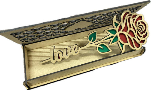 Cajita Con Flor Mdf 3 Mm Regalo Souvenir Corte Laser 1