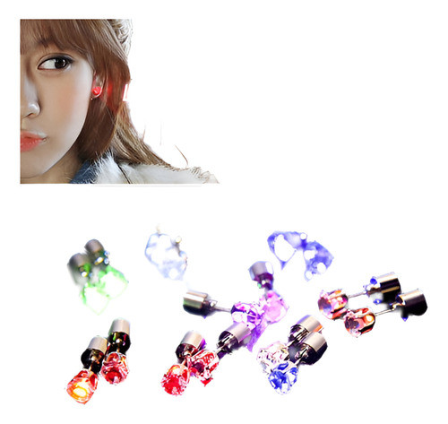 5 Pares De Moda Bling Enciende Led Oído Montantes Pendientes 0