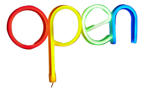 Luces Cartel Open Rgb Para Pared 0