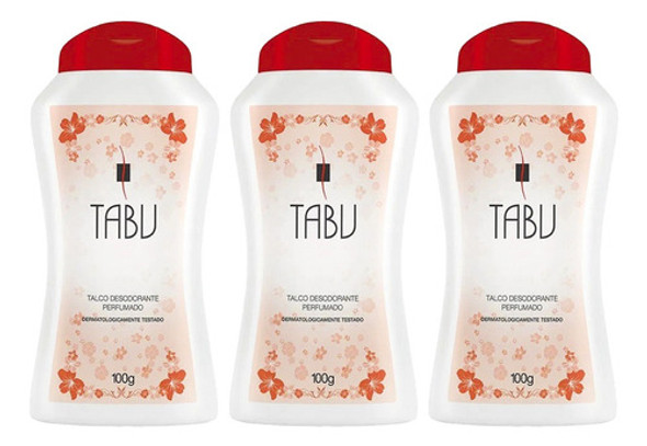 Talco Desodorante Perfumado Ideal Para Pele 3x100g Tabu 0