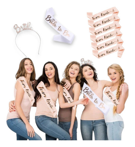 Kit Despedida Solteira Tiara Faixa Bride Noivinha Madrinhas 0