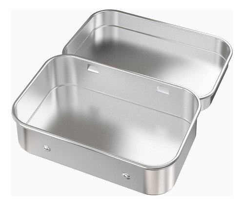 30 Latas Rectangulares Con Tapa Y Bisagra 95x58x21mm 1