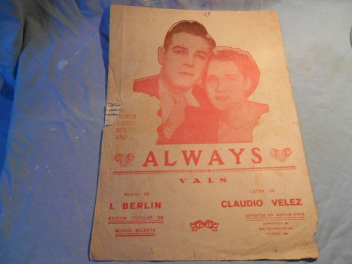 Always, Berlin, Velez, Partitura Vals 0