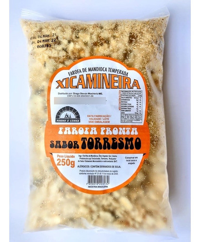 5 Farofas  De Mandioca Sabor Torresmo 250g 0