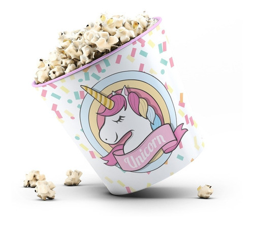 Balde De Pipoca Filme 3,5 Litros - Unicornio Confete 1