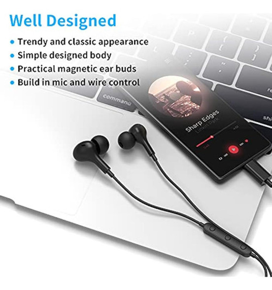 Apetoo Auriculares Usb C Para Samsung S22, Auriculares Estér 1