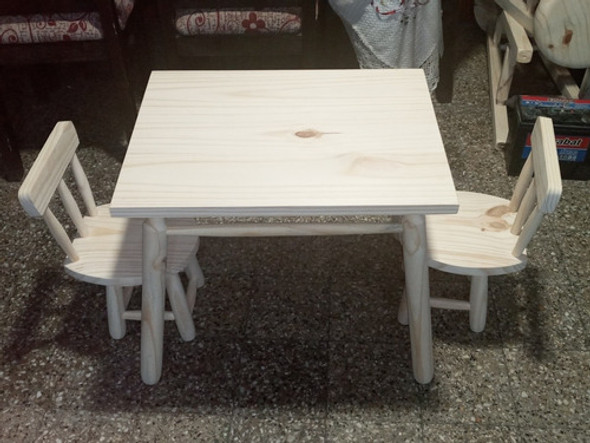 Mesa Y Silla Para Niño En Madera Maciza 0