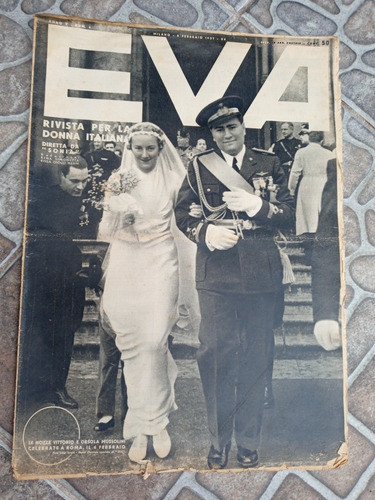 Revista Italiana Eva Año 1937 Vittorio Orsola Mussolini Boda 0