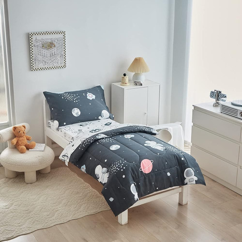 4 Piezas De Ropa De Cama Para Niños Pequeños Set Space Theme 1