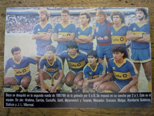 Recorte Boca Juniors Segunda Rueda De 1987/88 0