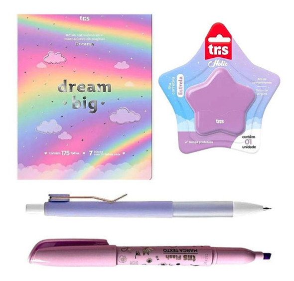Kit De Papelaria Holic Com 4 Itens - Tris 0