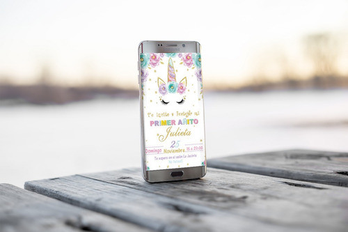 Invitación Digital Unicornio, Para Imprimir O Whatsapp 0